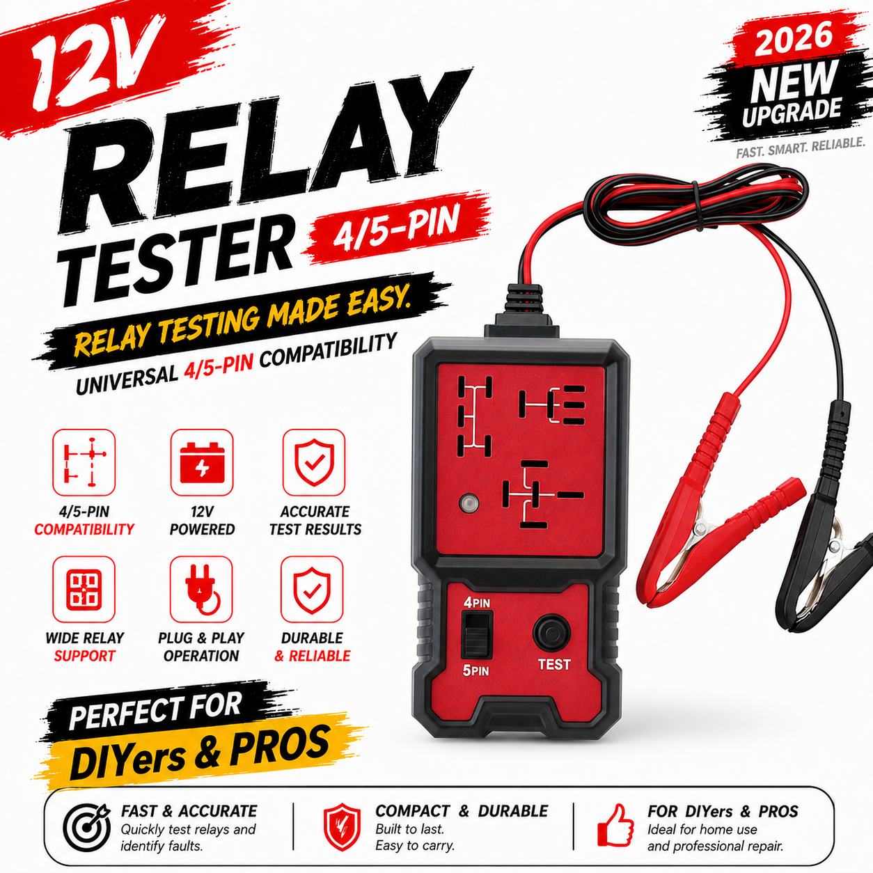 Battery Load Tester - Led Indicator Light Car Battery Tester,