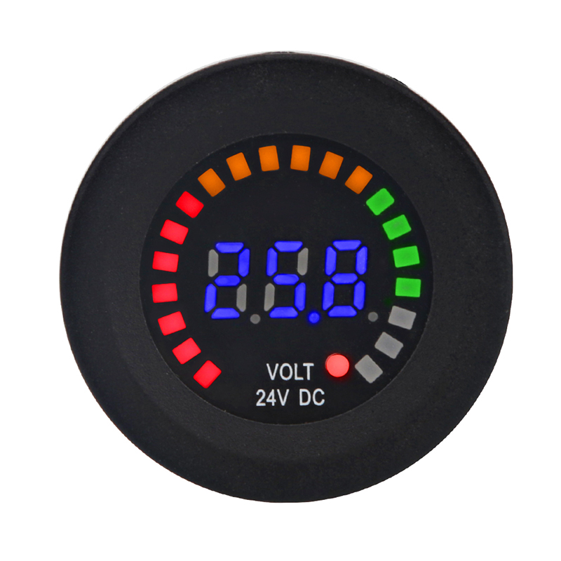 24V 12V DC Voltmeter Color LED - Battery Load Tester recension och pris