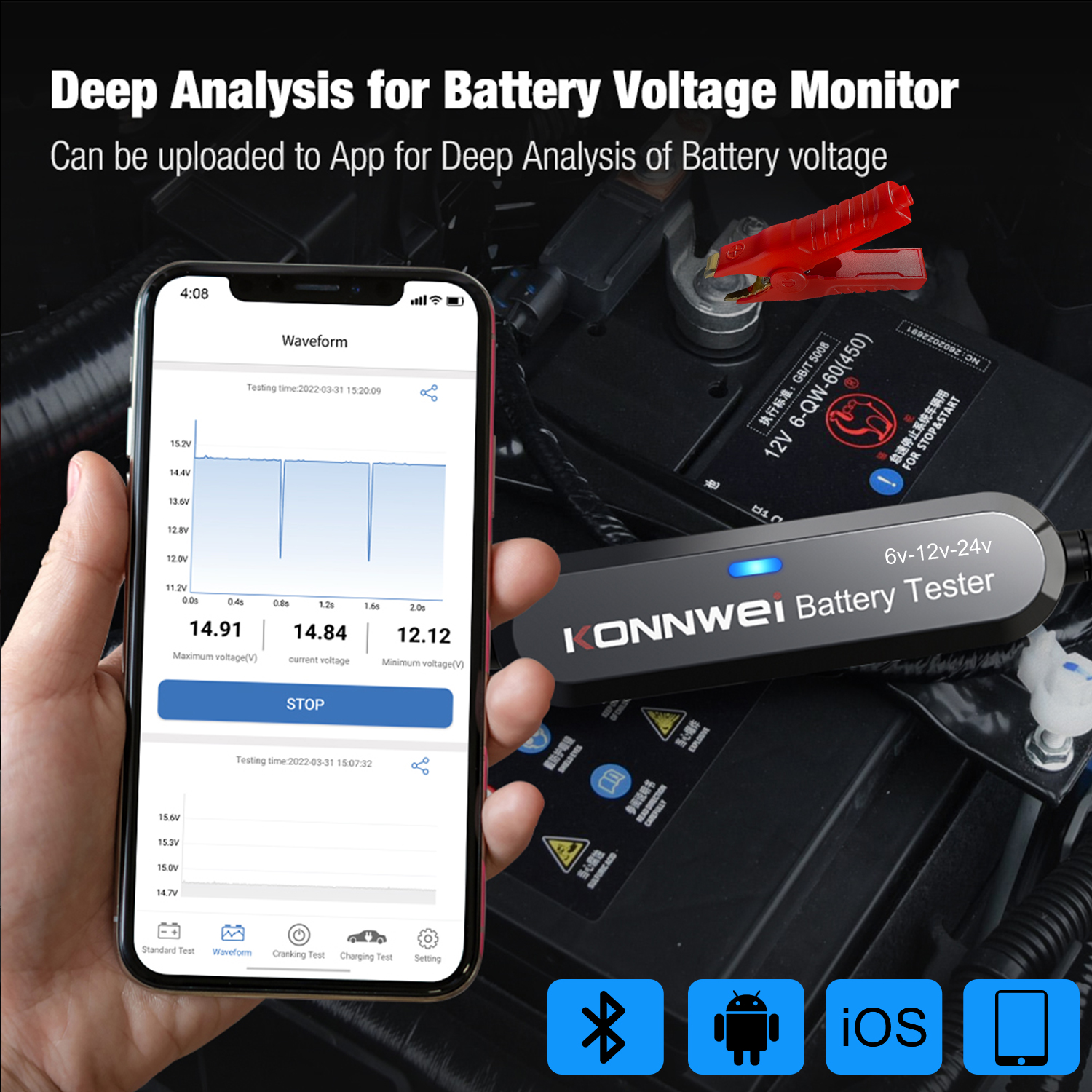 2026 KONNWEI BK200 Bluetooth 5 - Battery Load Tester recension och pris