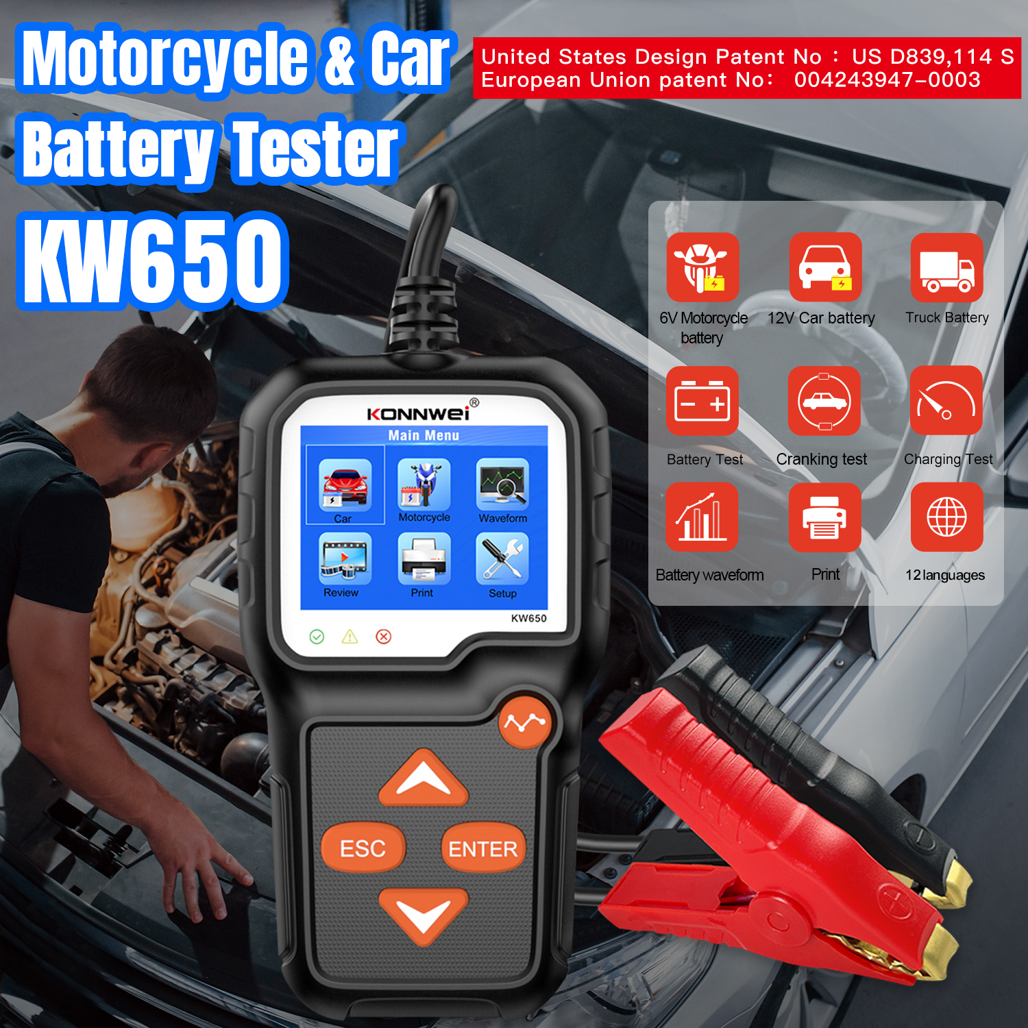 2026 New KONNWEI KW650 Car Mot - Battery Load Tester recension och pris