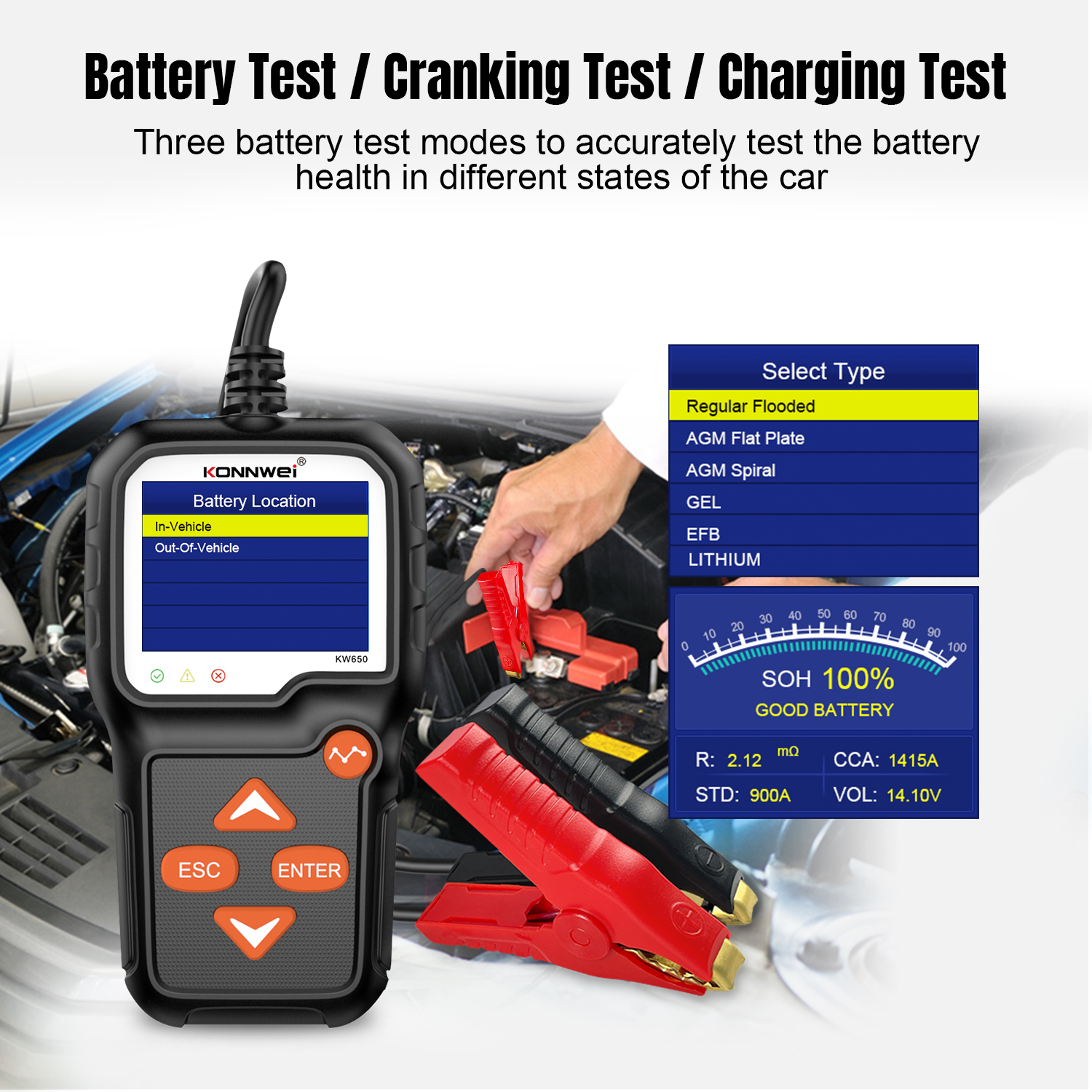 2026 New KONNWEI KW650 Car Mot - Battery Load Tester recension och pris