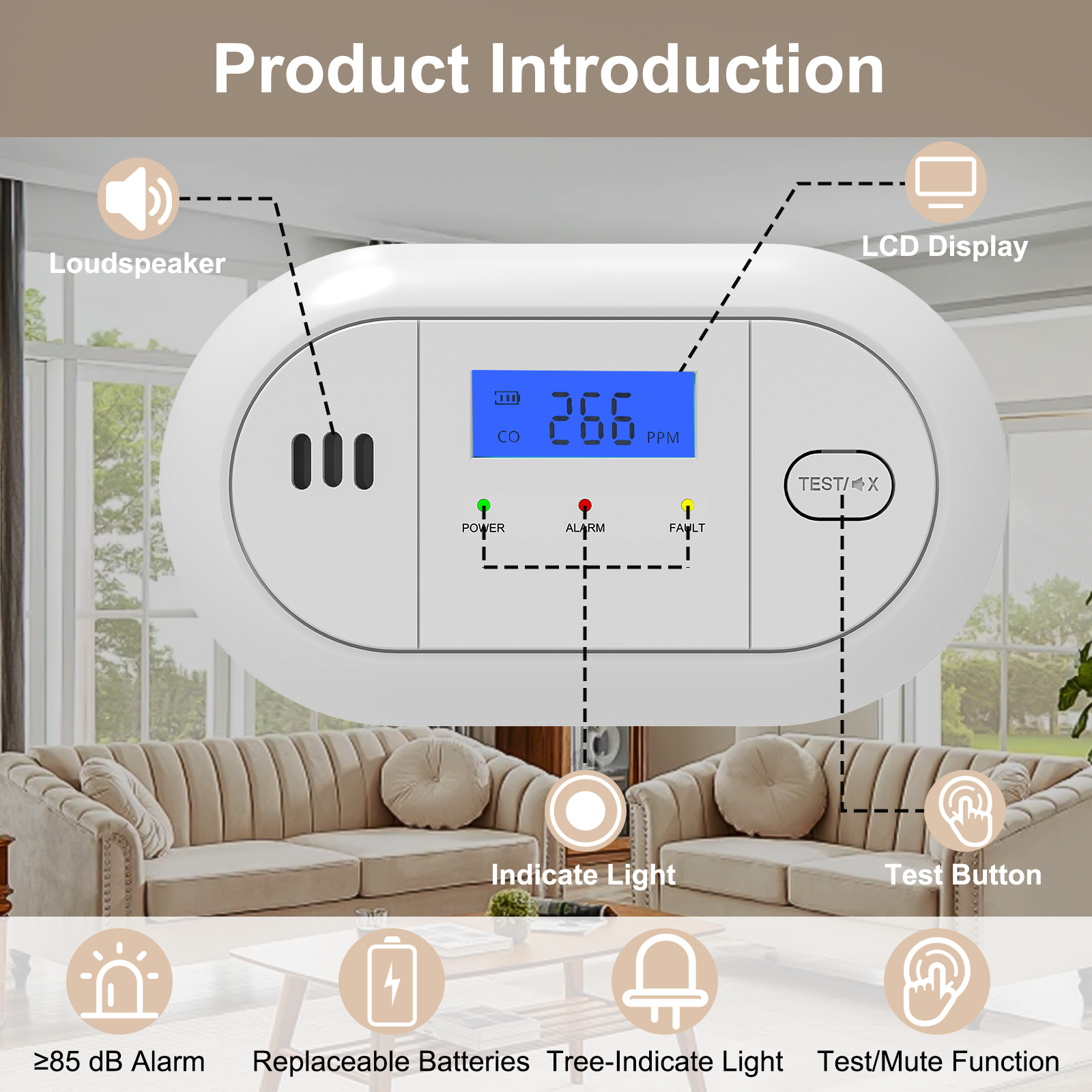 LCD Display Carbon Monoxide Al - Smoke Leak Detector recension och pris