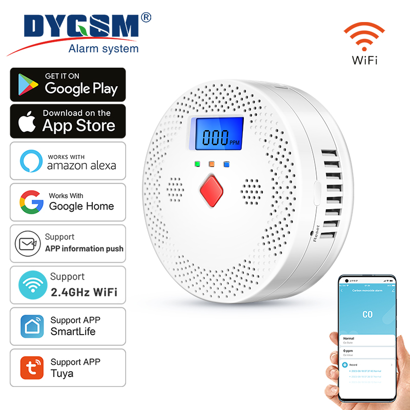 Tuya WiFi Smart Carbon Monoxid - Smoke Leak Detector recension och pris