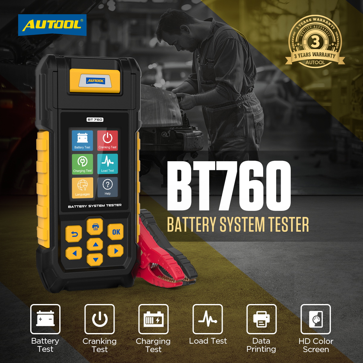 AUTOOL BT760 Automobile Batter - Battery Load Tester recension och pris