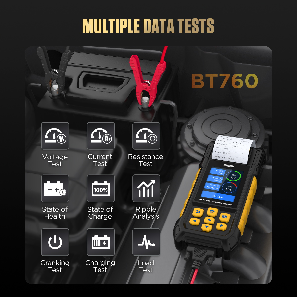 AUTOOL BT760 Automobile Batter - Battery Load Tester recension och pris