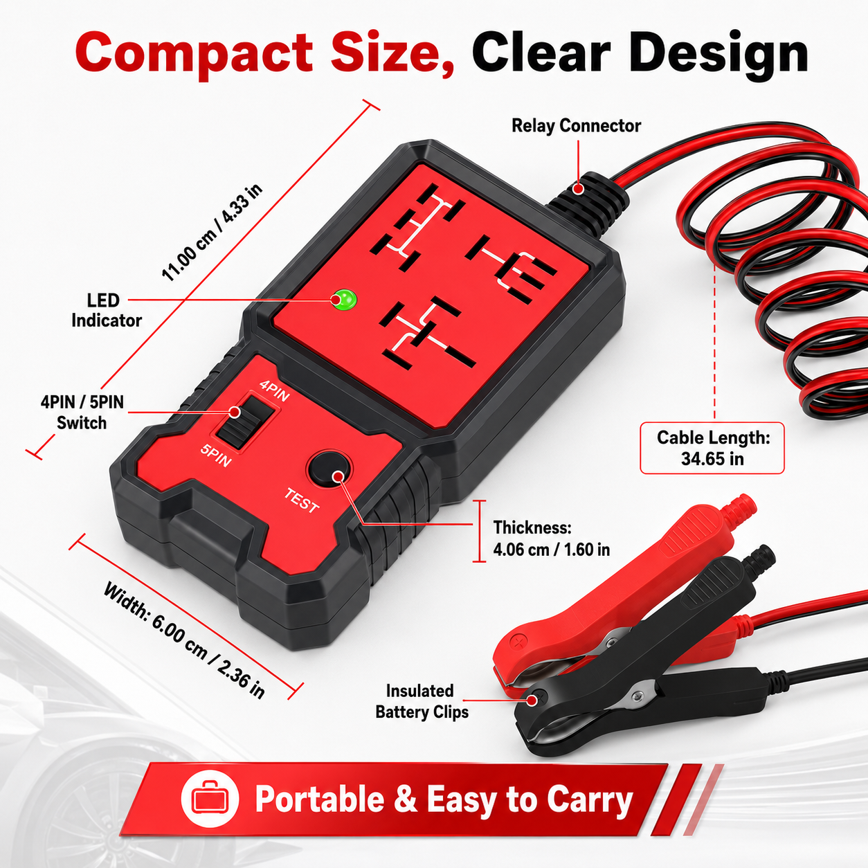 Led Indicator Light Car Batter - Battery Load Tester recension och pris
