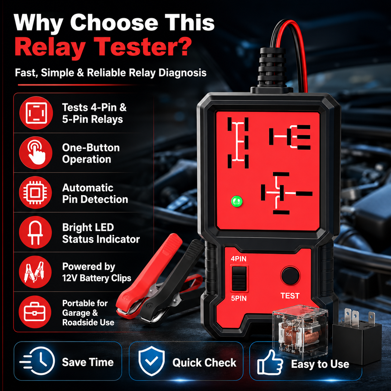 Led Indicator Light Car Batter - Battery Load Tester recension och pris
